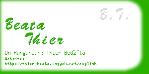 beata thier business card